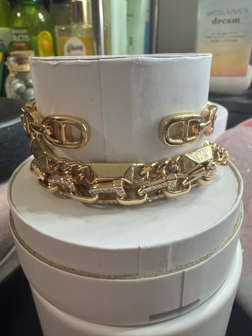bp Gold Tone Chunky Link Bracelet Set